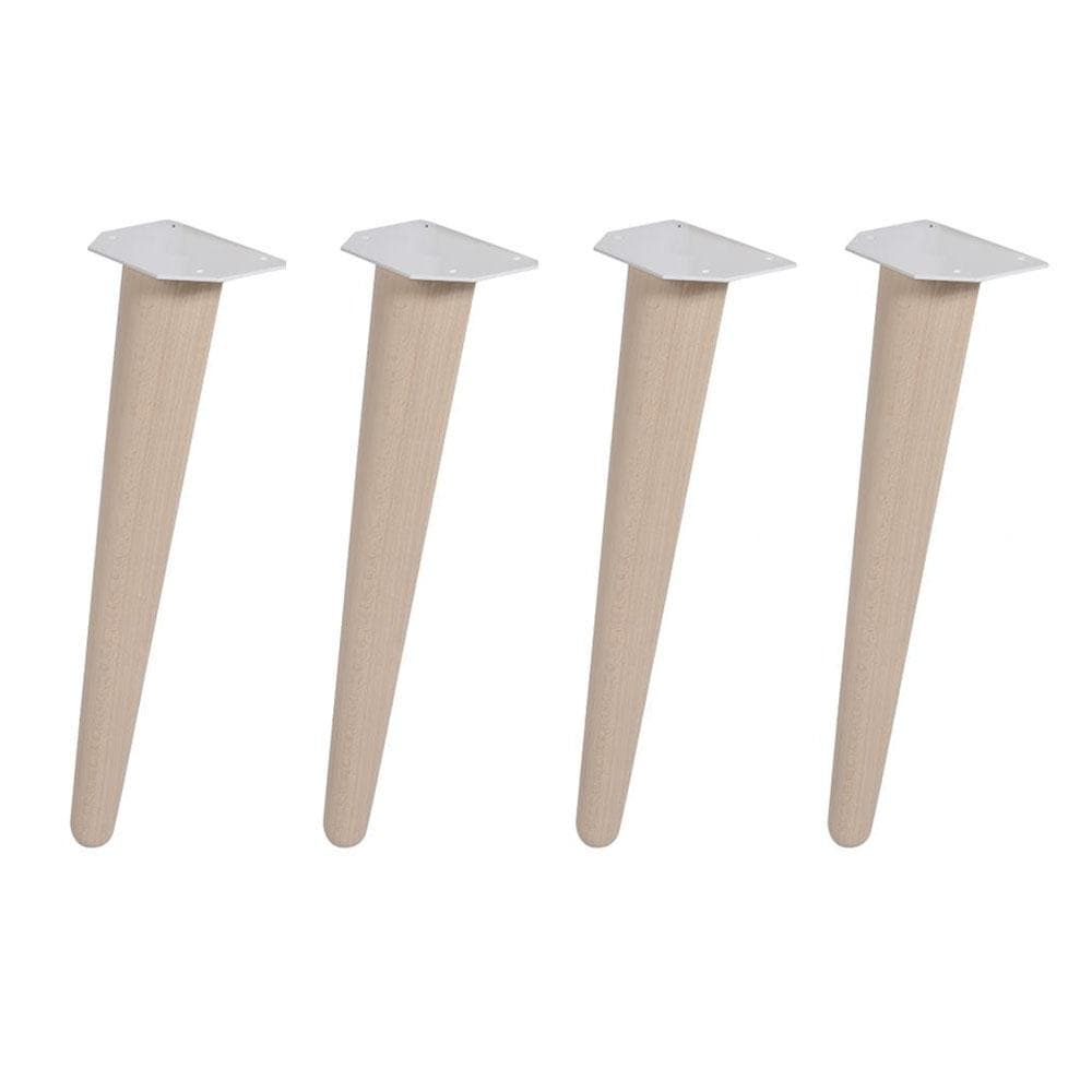 Conische meubelpoot Ø 3 cm – 40 cm hoog, massief hout – set van 4