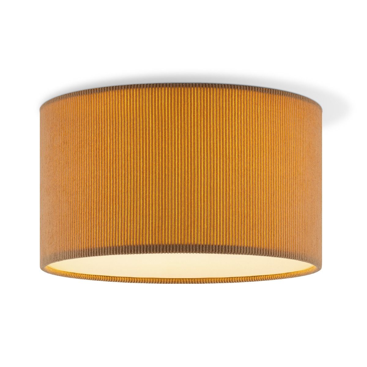 Corduroy Plafondlamp – Scandinavische Cilinder in Bruin, Ø22 × 17 cm, E27