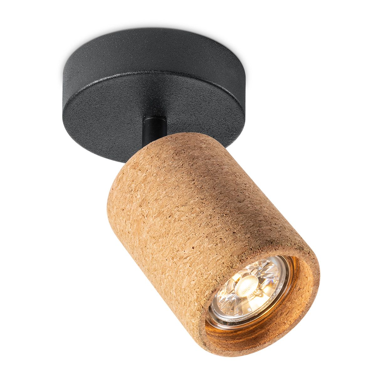 Cork LED Opbouwspot van Home Sweet Home – Natuurlijke verlichting met kurk en zwart design