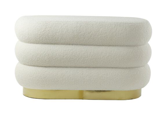 Crème Light & Living Lyall Teddy Hocker – Comfort en Stijl voor elke Woonkamer