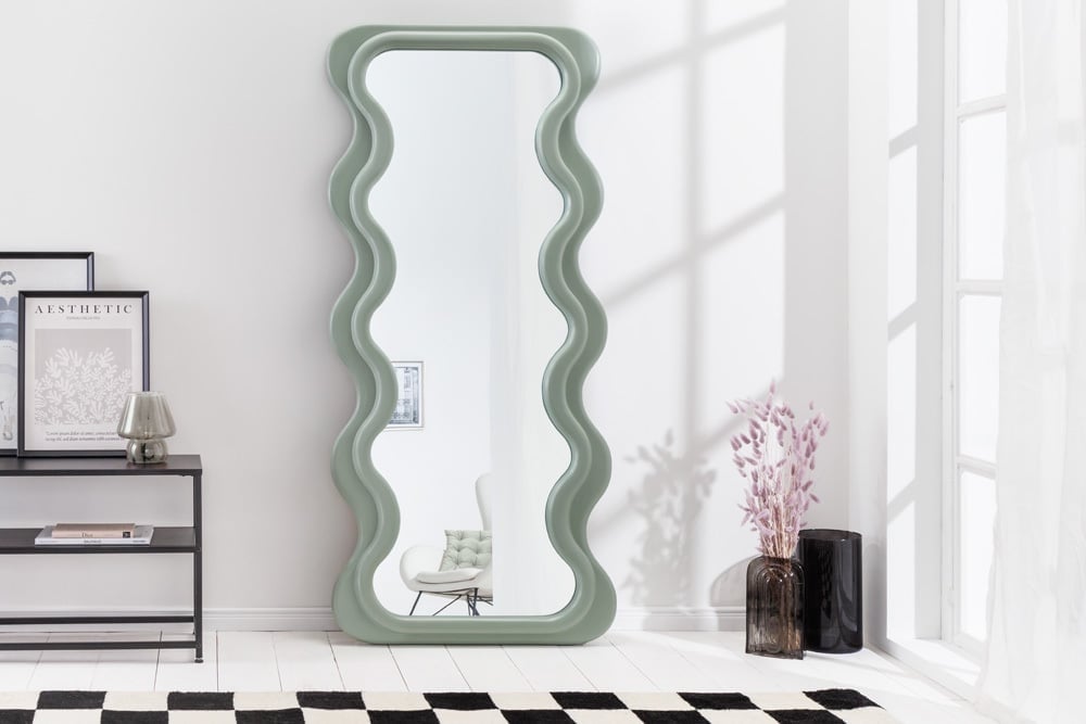 CURVY Design Wandspiegel 160 cm – Saliegroen van Invicta Interior