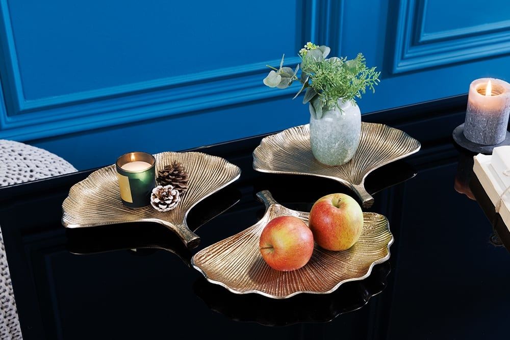 Decoratieve Ginkgo Metalen Kommen Set – Luxe Gouden Accenten voor elk Interieur