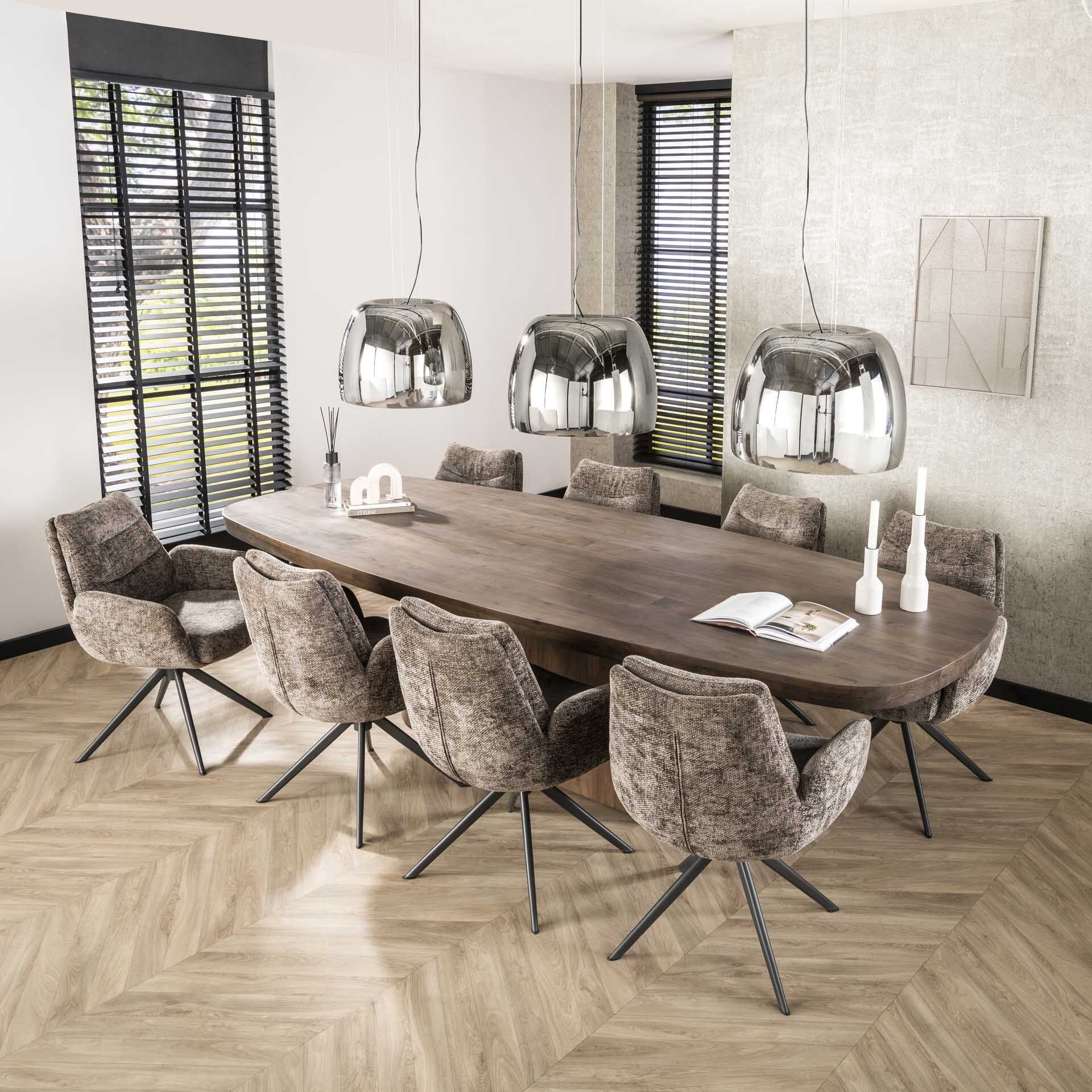 Deens Ovale Eettafel Willem van LifestyleFurn – Massief Acaciahout, 300 × 120 cm