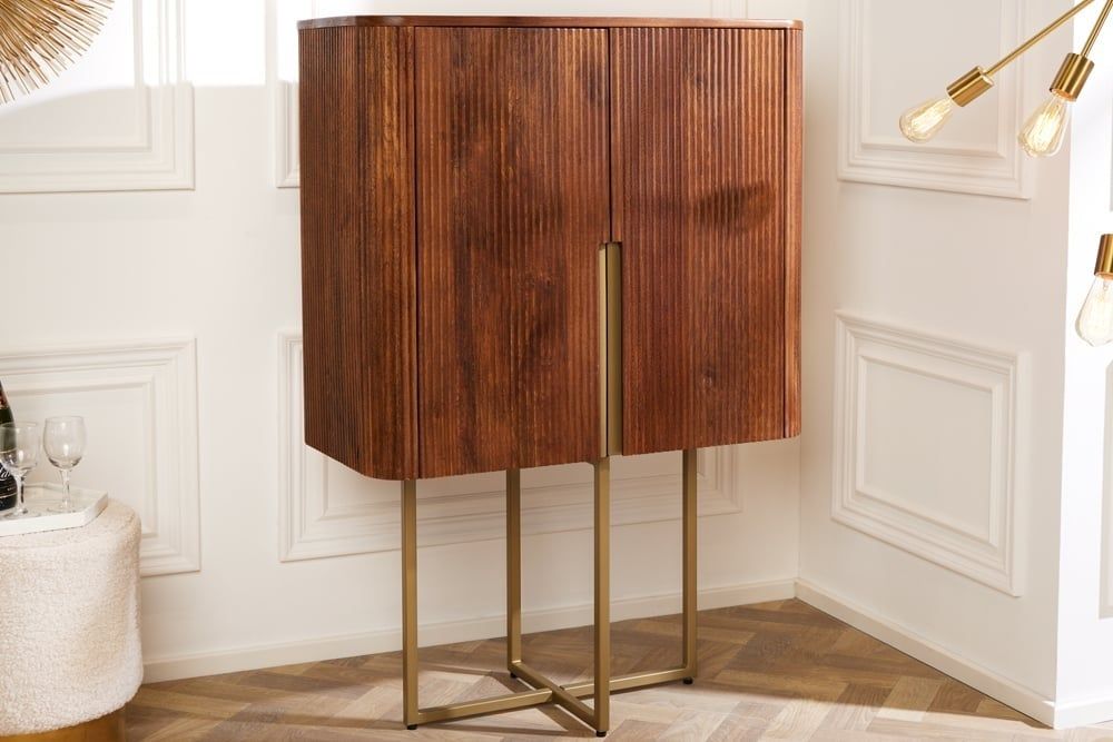 Design Dressoir Gatsby – Stijlvolle Retro Elegantie in Bruin Mat Goud