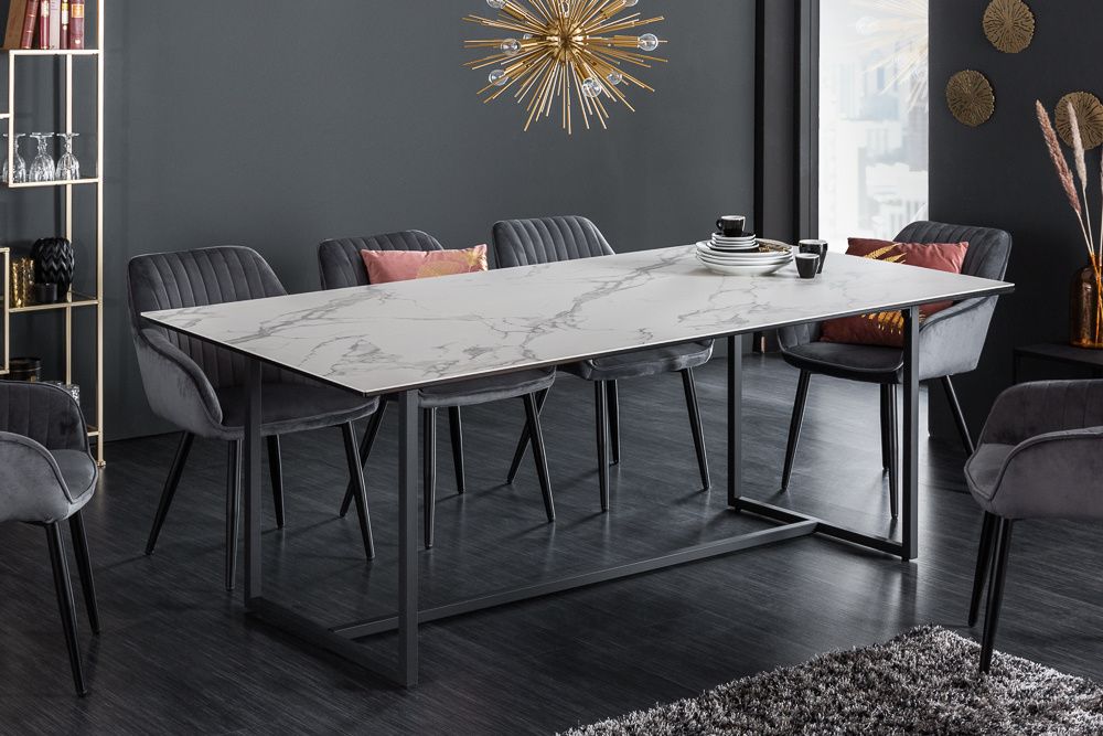 Design eettafel SYMBIOSE – 200 cm marmer wit, Italiaans vakmanschap