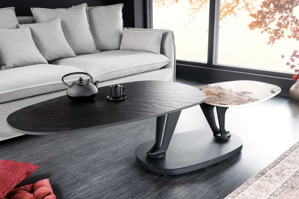 Design salontafel MOVEMENT – Zwarte ronde draaibare tafel van Invicta Interior