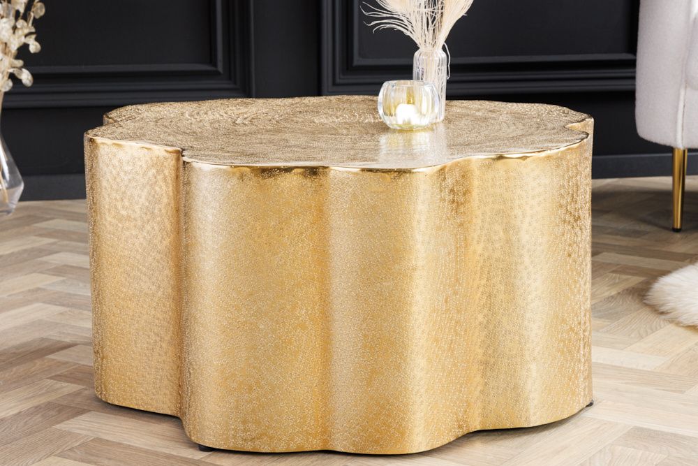 Design salontafel ORGANIC ORIENT 75 cm – handgemaakt goud van Invicta Interior