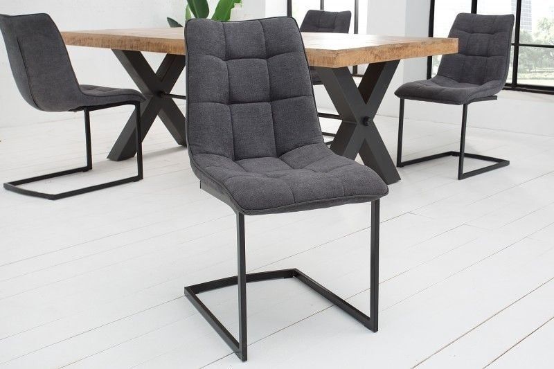 Design Sledestoel MIAMI – Donkergrijs Met Metalen Frame