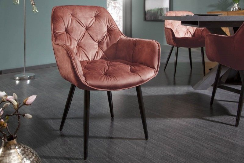 Design stoel Milano – luxe Chesterfield fluweel in bruin