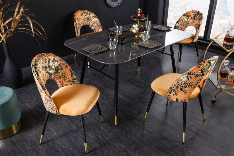 Design stoel Pret‑A‑Porter in geel fluweel – een kleurrijk pronkstuk voor jouw eetkamer