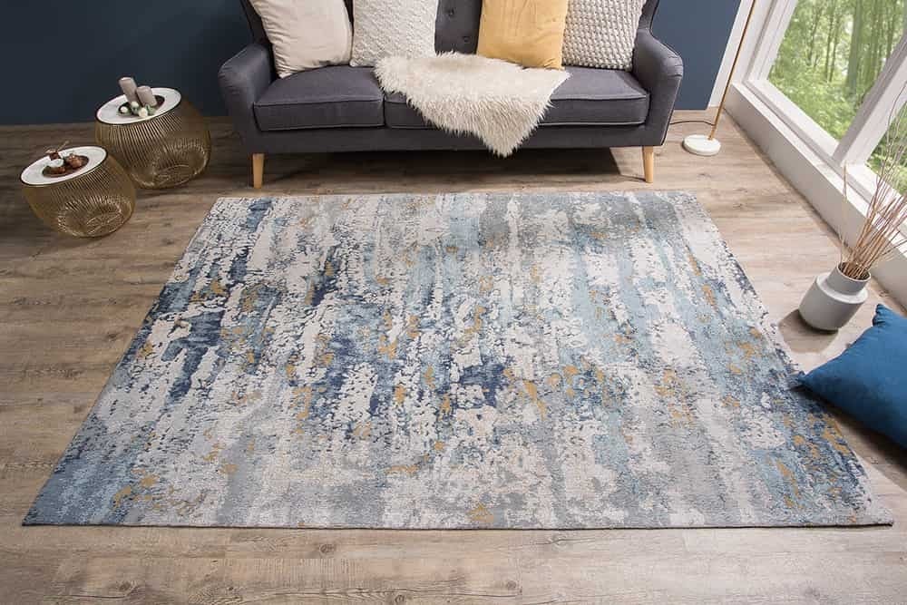 Design tapijt ABSTRACT 240×160 cm – Stijlvol blauw katoen van Invicta Interior