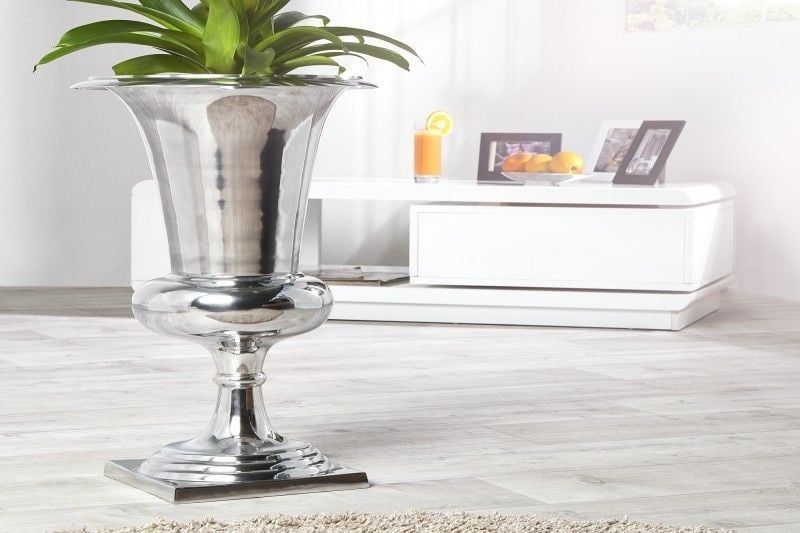 Design vaas GOAL – 60 cm zilveren aluminium plantenbak van Invicta Interior