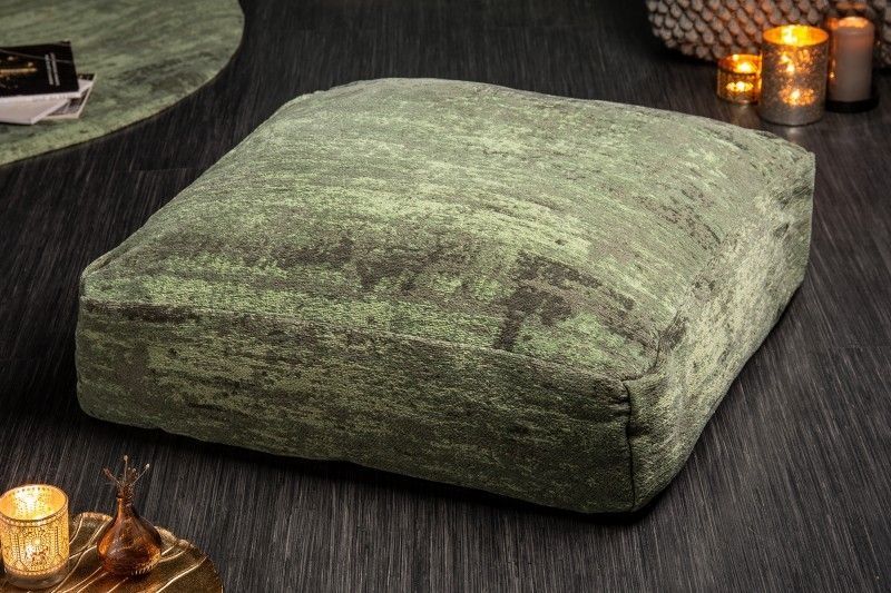 Design vloerkussen XL Modern Art – Groene abstracte poef van Invicta Interior