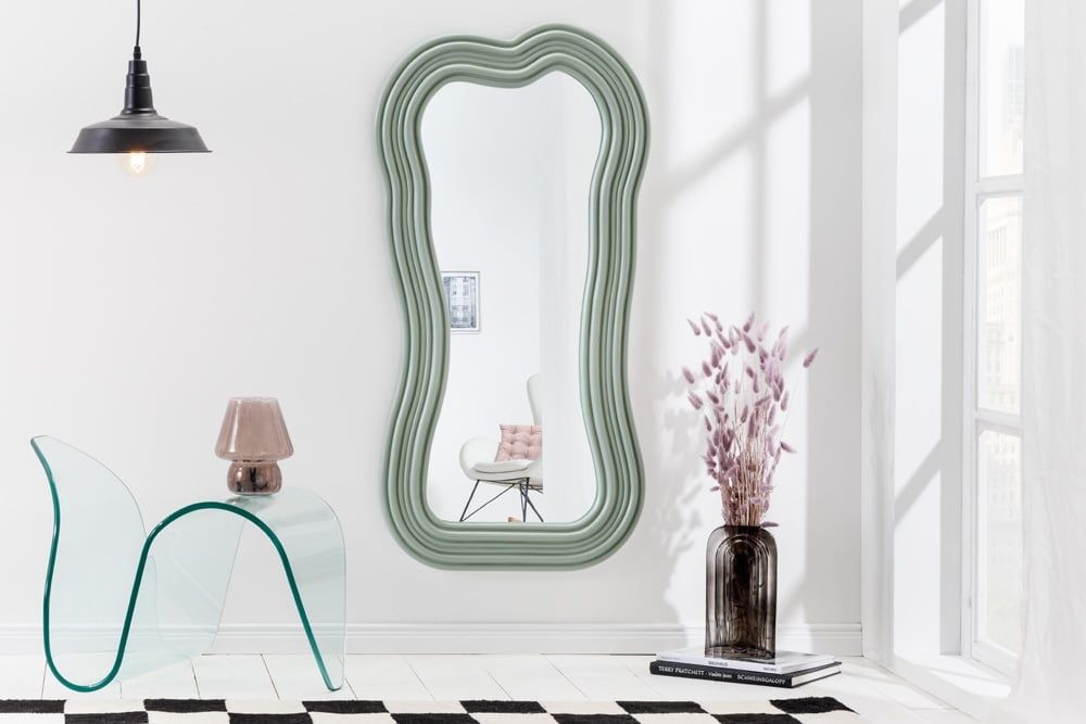 Design wandspiegel ALICE II – 100 cm pastel saliegroen | Invicta Interior