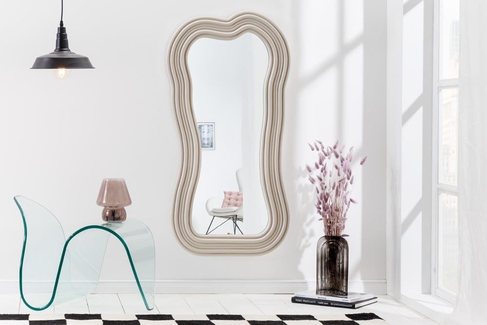 Design wandspiegel ALICE II 100 cm – pastelgrijs van Invicta Interior