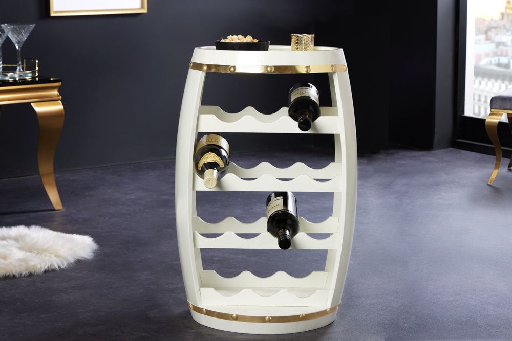 Design wijnvat BODEGA witgoud – Stijlvol flessenrek voor 14 flessen