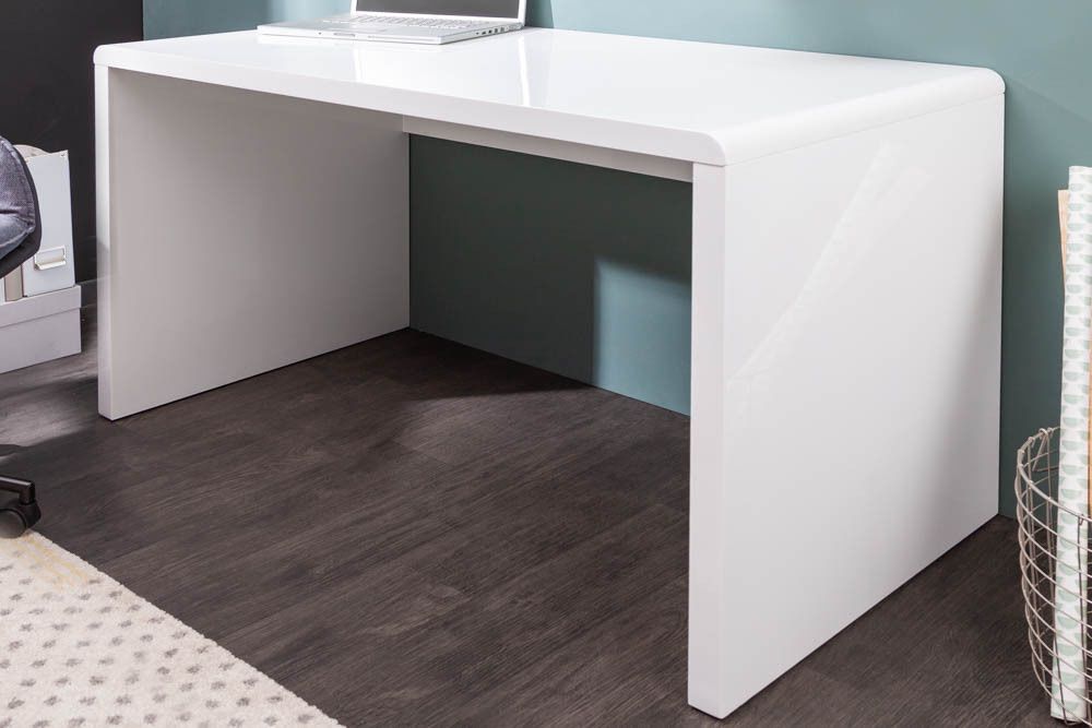 Designbureau FAST TRADE 120 cm – Strak wit, hoogglans & functioneel