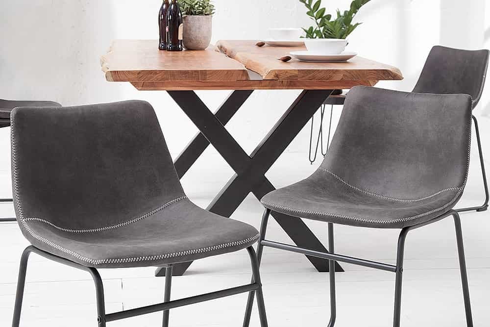 Django Vintage Grijze Industriële Designstoel – Robuust IJzerframe van Invicta Interior