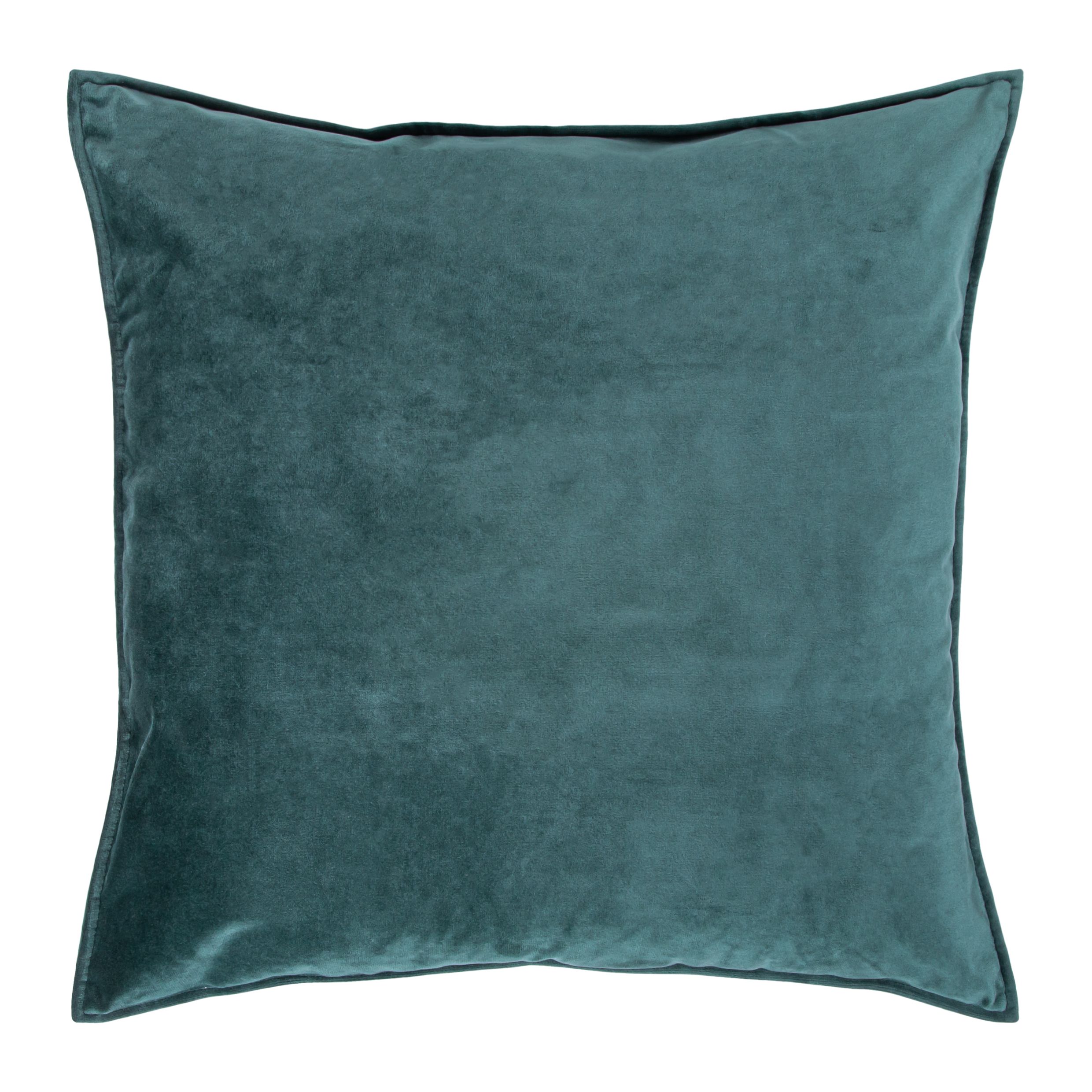 Donkergroene fluwelen sierkussenhoes 45 × 45 cm – QUVIO