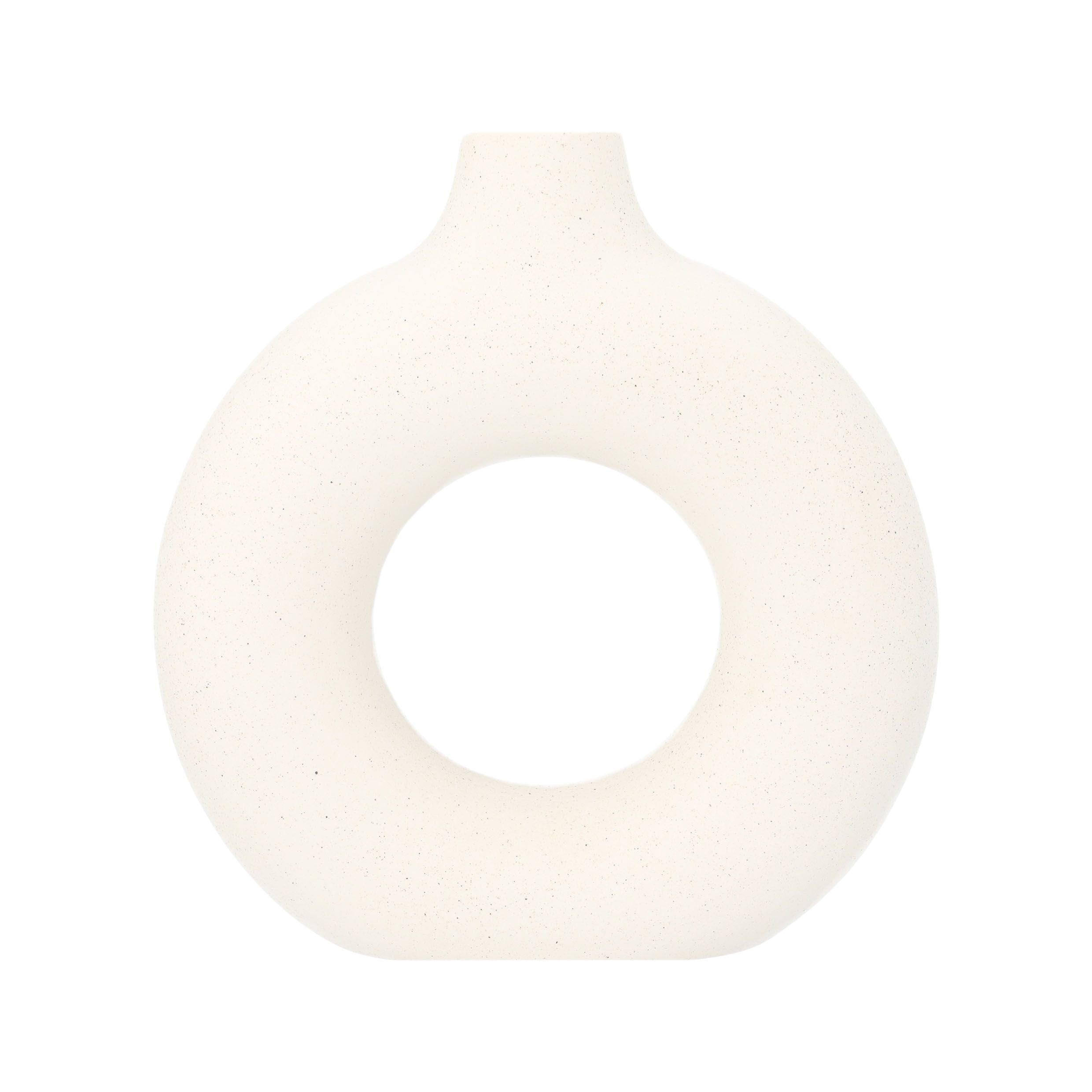 Donutvaas QUVIO in gebroken wit – Scandinavisch statement voor droogbloemen