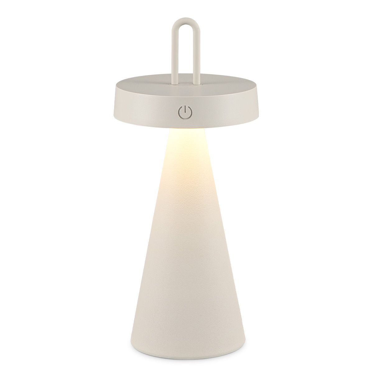 Draadloze oplaadbare LED tafellamp in grijs – warm wit, dimbaar & weerbestendig
