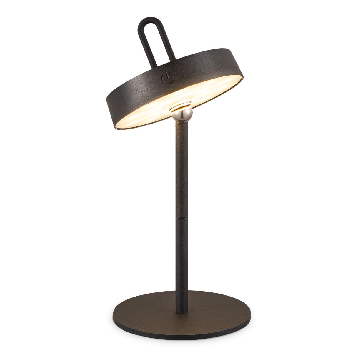 Draadloze Oplaadbare LED Tafellamp – Warmwit, Dimbaar, IP44 – Zwart