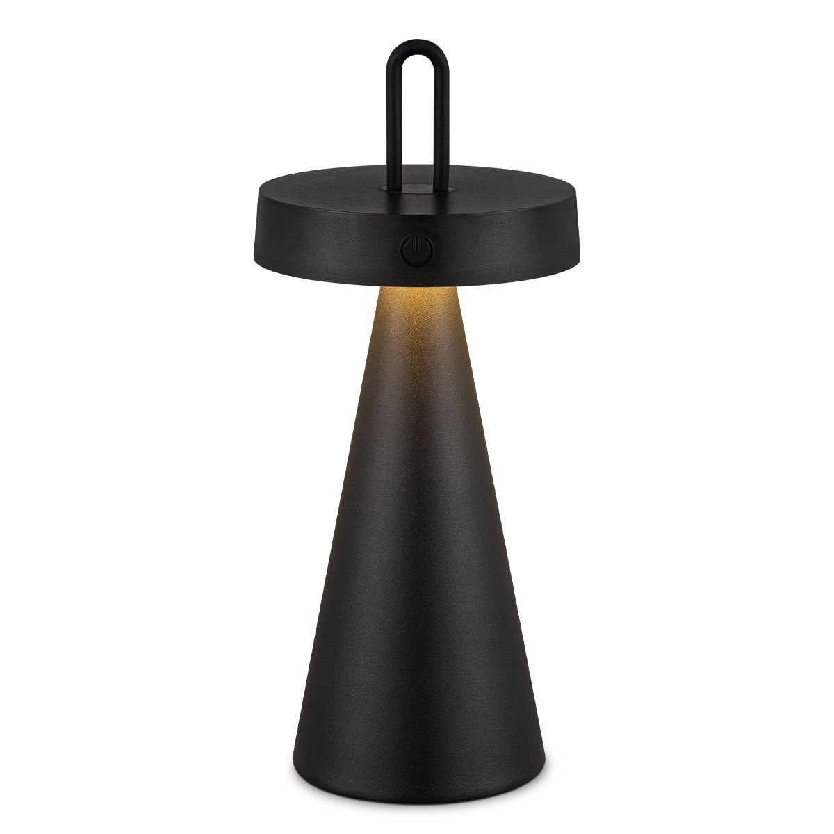 Draadloze Oplaadbare LED Tafellamp – Zwart, Dimbaar, Warmwit, IP44 – Binnen & Buiten