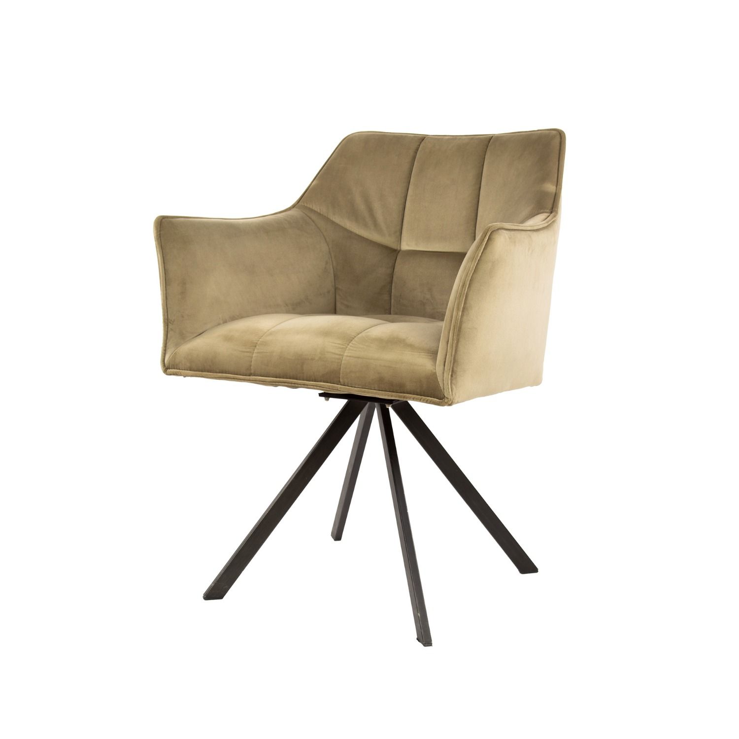 Draaibare Armstoel Raster – Champagne Velvet voor een chique eetkamer