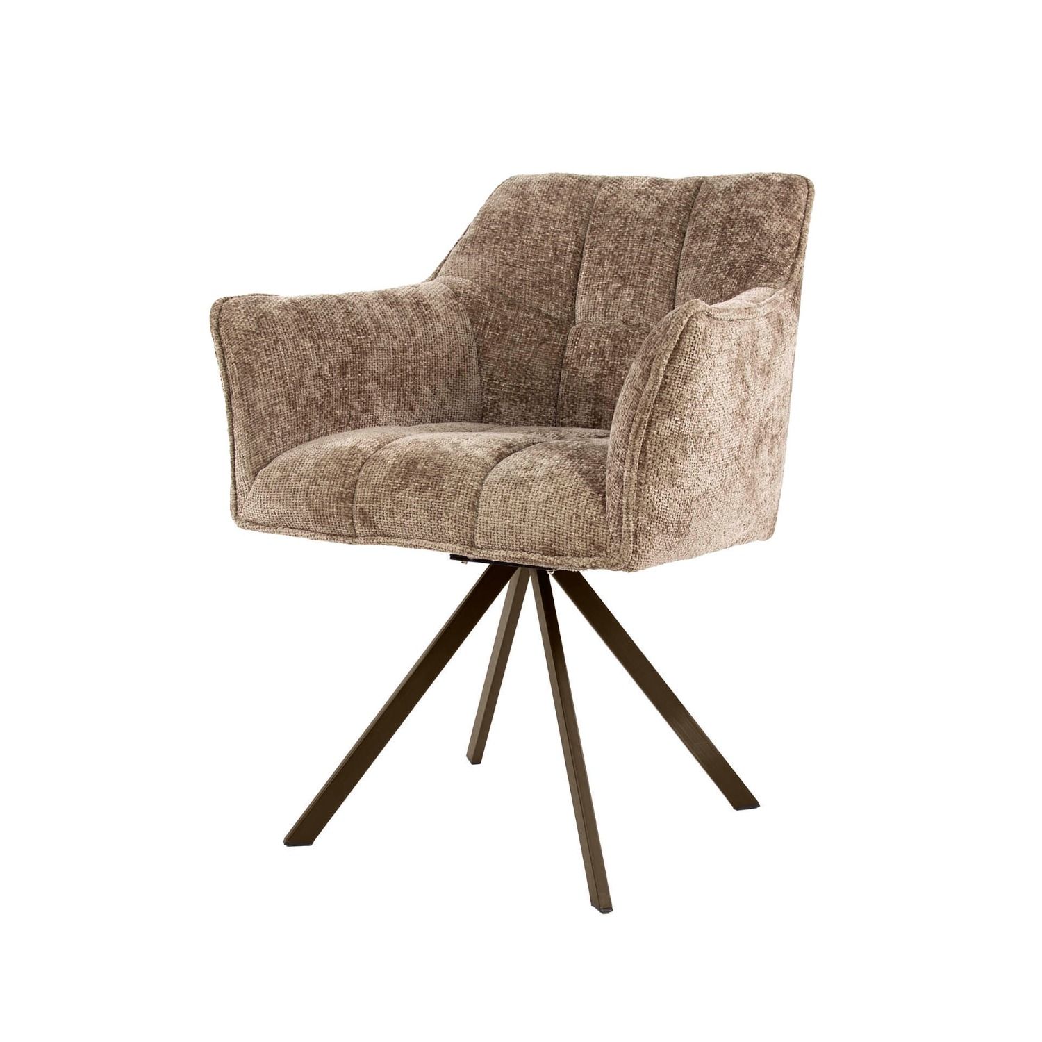 Draaibare armstoel Raster van Zaloni – elegant comfort in champagne