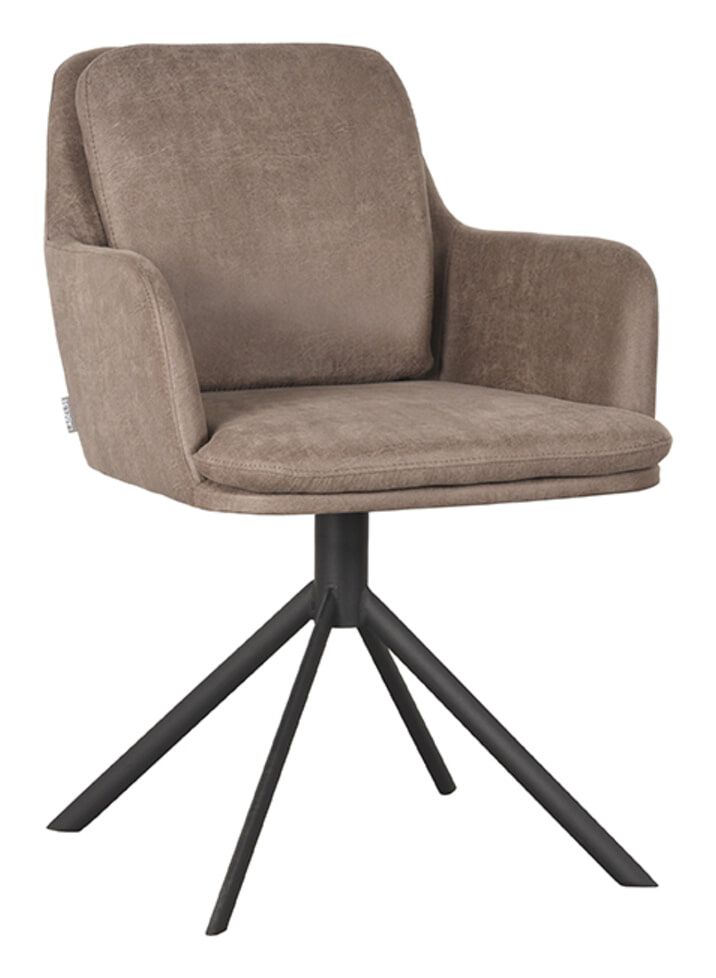 Draaibare Eetkamerstoel Joy – Luxe Micro Suède in Taupe van LABEL51