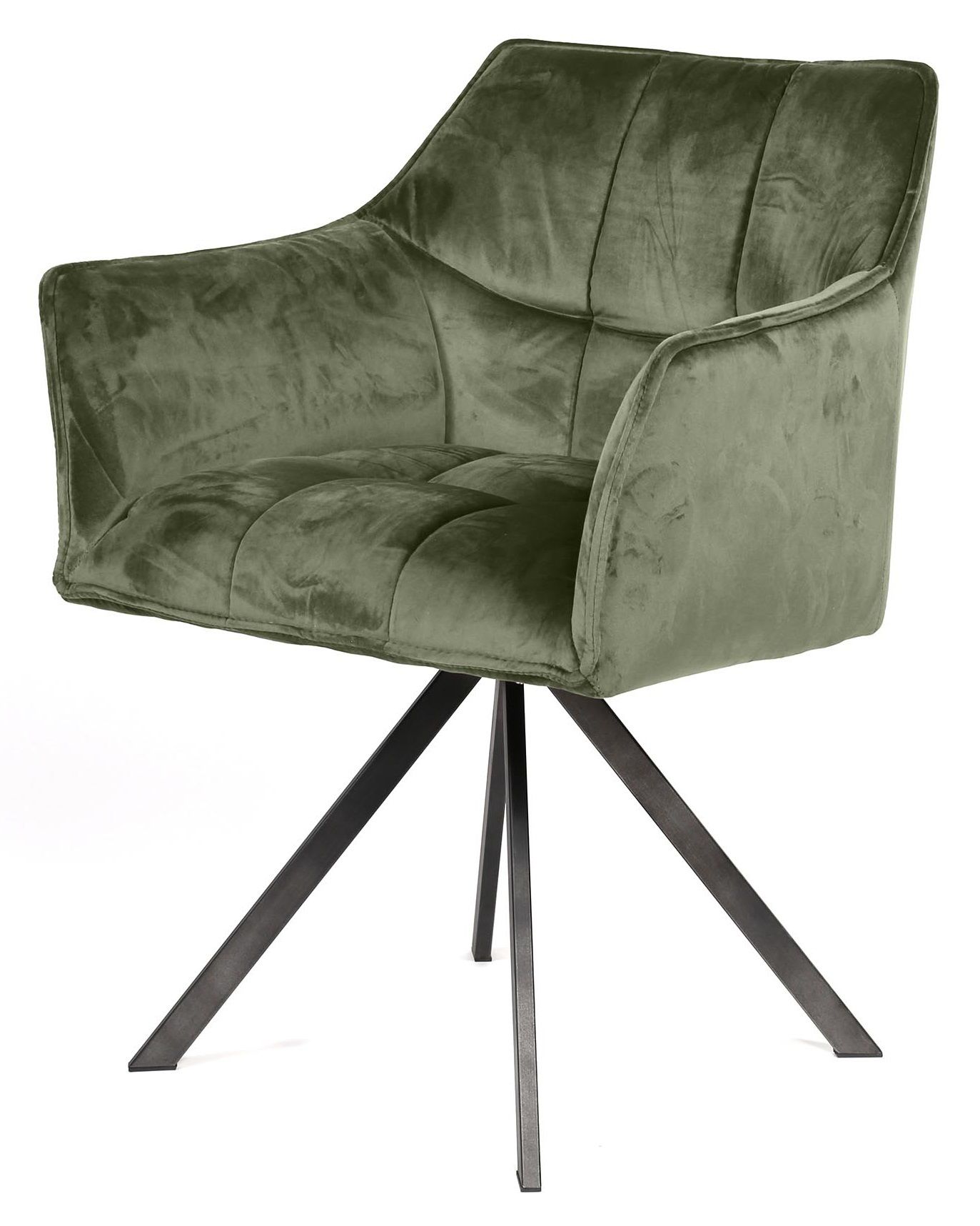 Draaibare Velvet Groene armstoel – stijlvol comfort voor de eetkamer