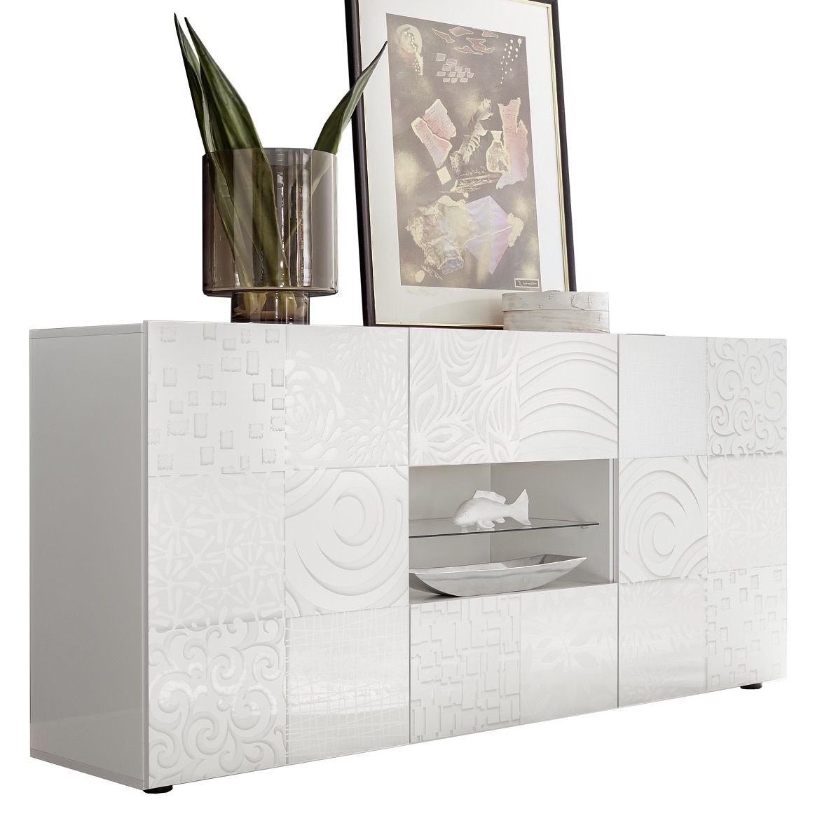 Dressoir Miro 181 cm – Strak, functioneel en duurzaam in hoogglans wit