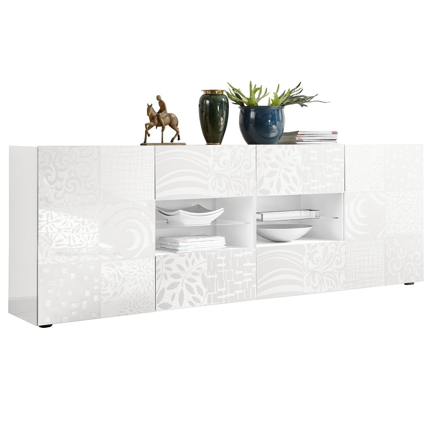 Dressoir Miro – Strak, ruim en zwakglanzend wit design voor elke woonkamer
