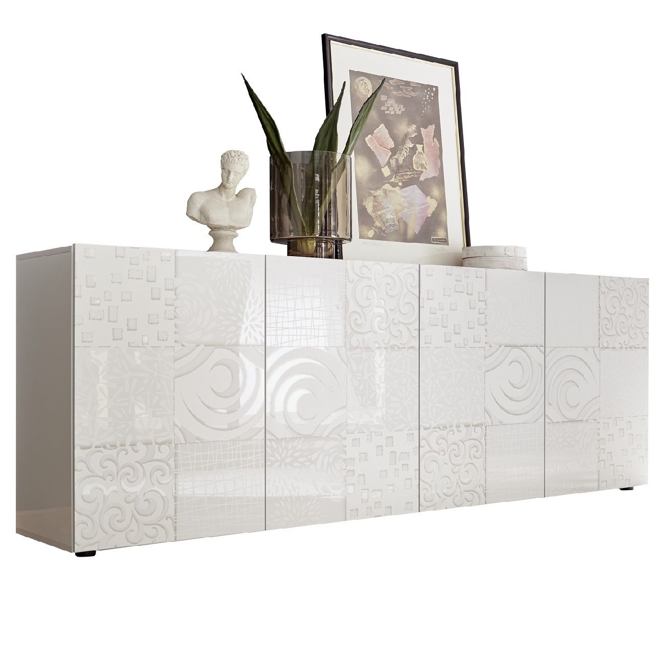 Dressoir Miro – Strak, wit en ruim opbergmeubel (241 cm)