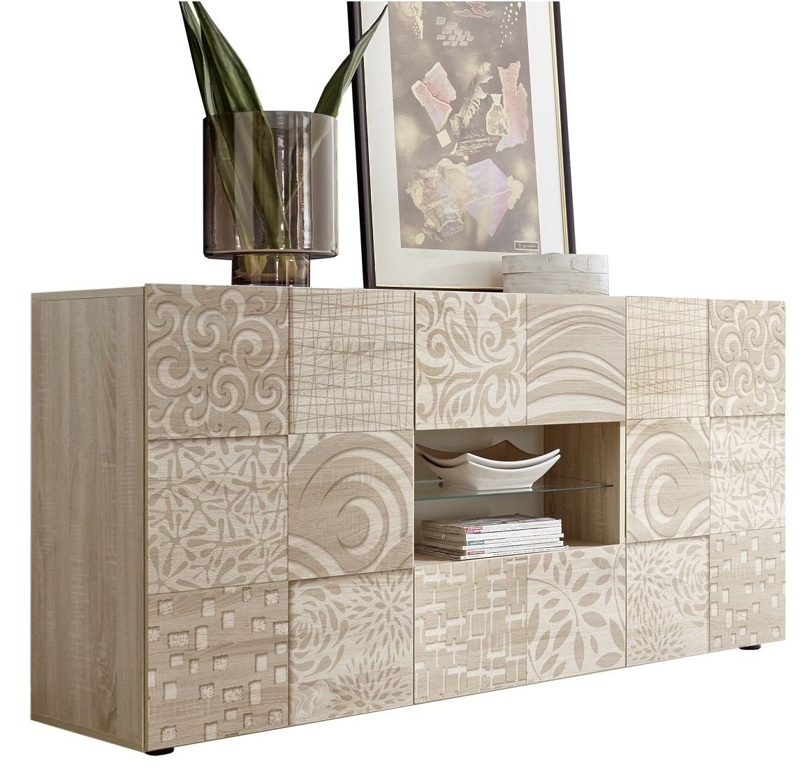 Dressoir Miro – Strakke opbergoplossing in sonoma eiken (181 cm)