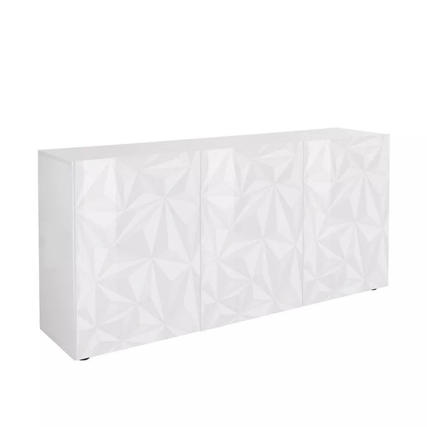 Dressoir Prisma 181 cm – Hoogglans wit voor een strakke, ruime woonkamer