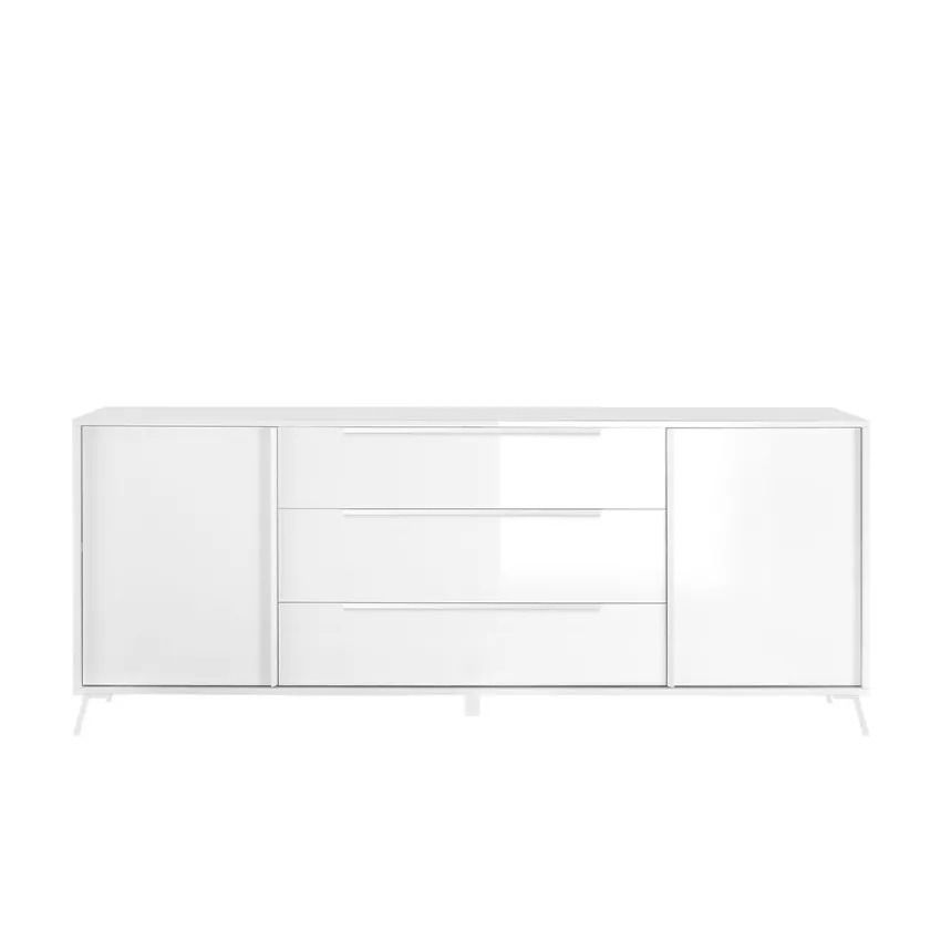Dressoir Steel 205 cm – Strak, ruim en hoogglans wit
