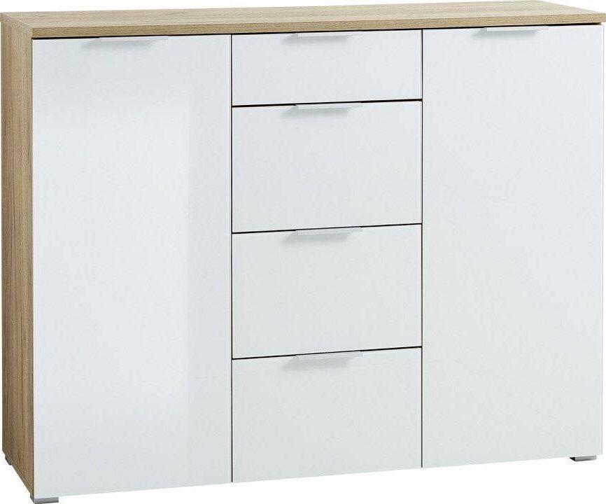 Dressoir Telde – 134 cm breed, navarra eiken & wit – Germania