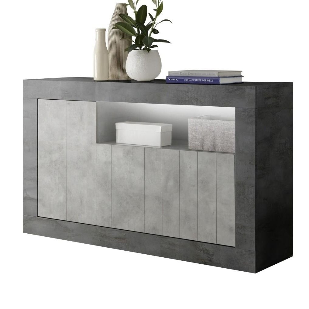 Dressoir Urbino 138 cm – Industrieel design in Oxid & grijs beton