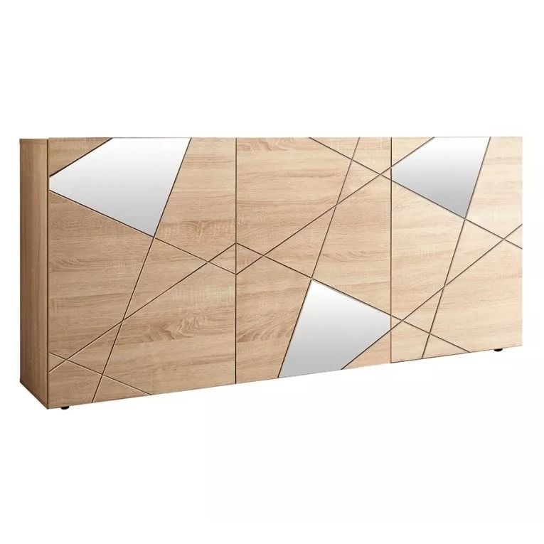 Dressoir Vittoria – Strak Samoa eiken, 181 cm breed, 3‑deurs opbergmeubel