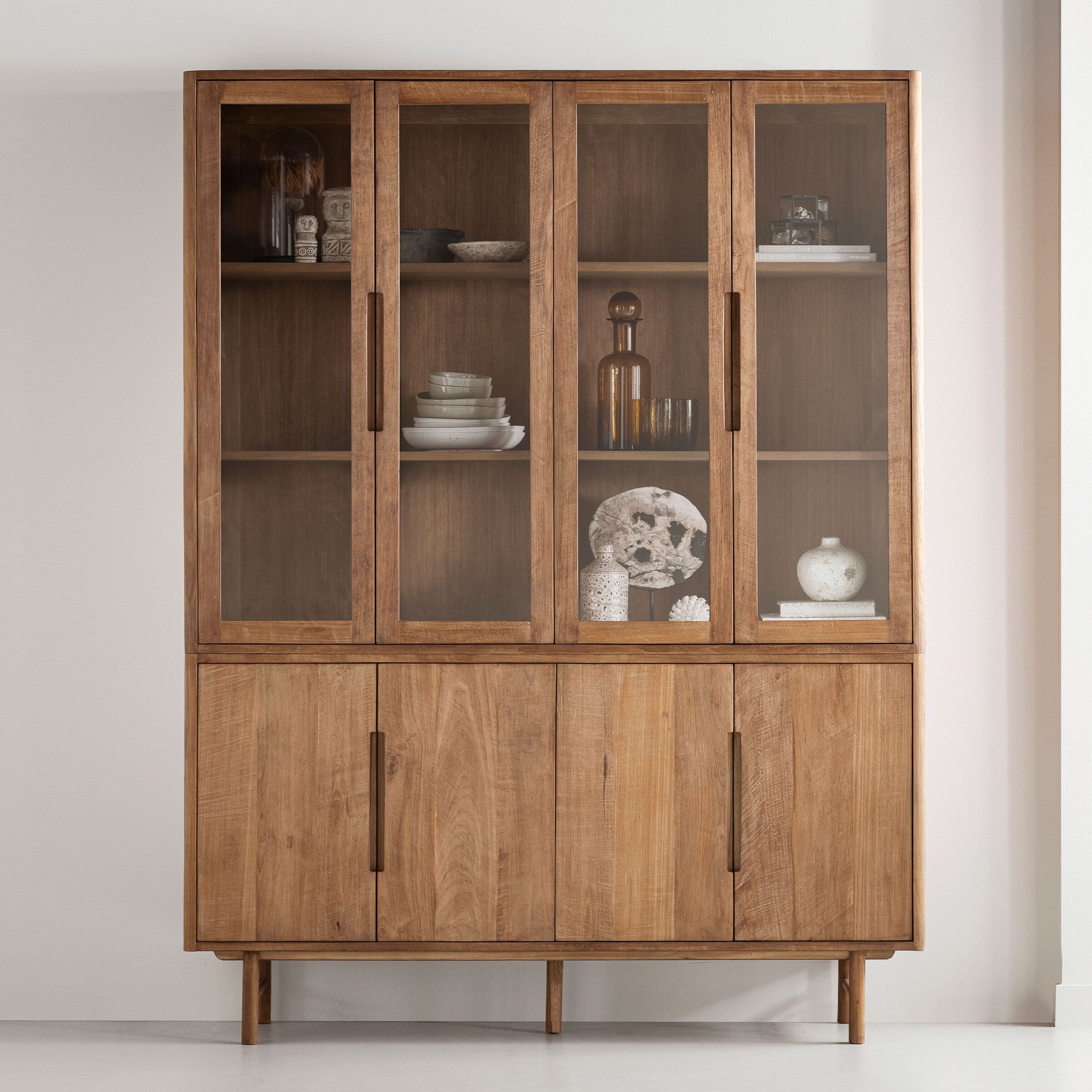 DTP Home Bliss Vitrinekast – Naturlijke Elegantie in Gerecycled Teakhout