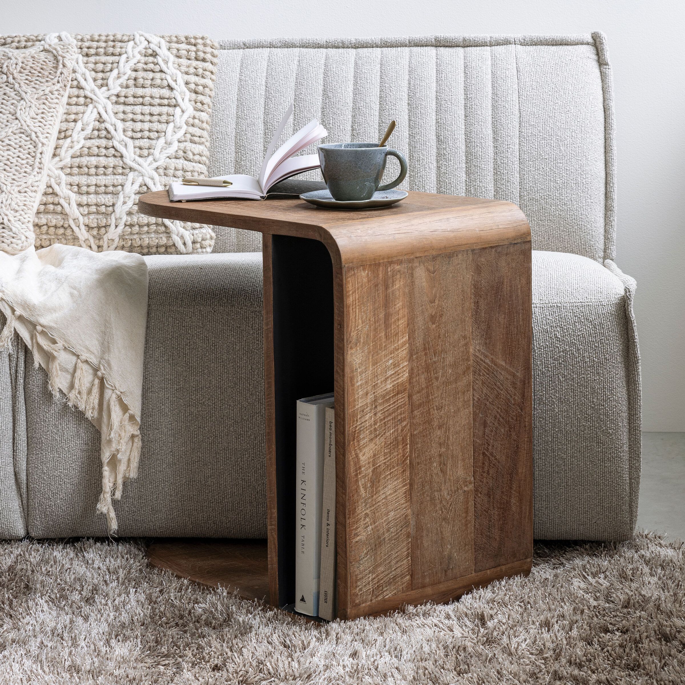 DTP Home Laptoptafel Evo – Compacte Teakhouten Bijzettafel in Bruin