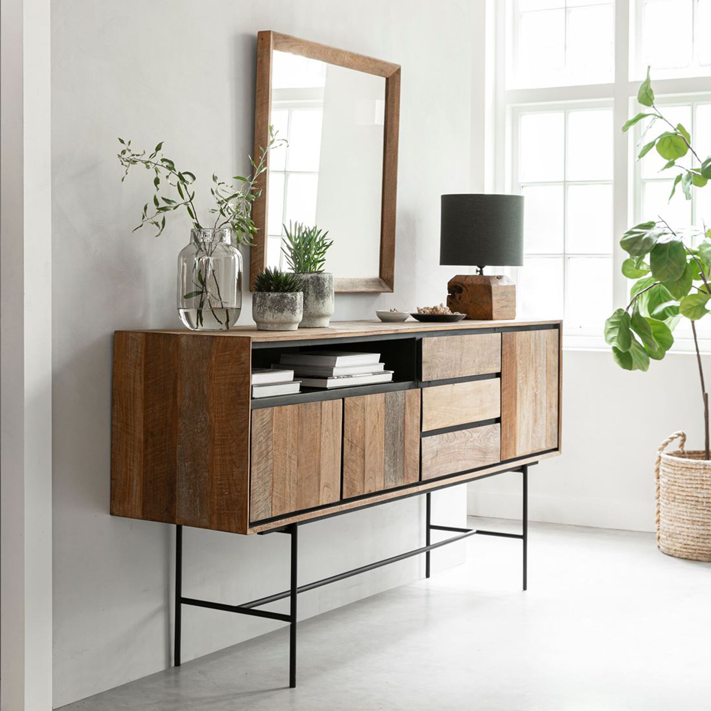 DTP Home Metropole Dressoir – Gerecycled Teakhout, 200 cm, stijlvol en duurzaam