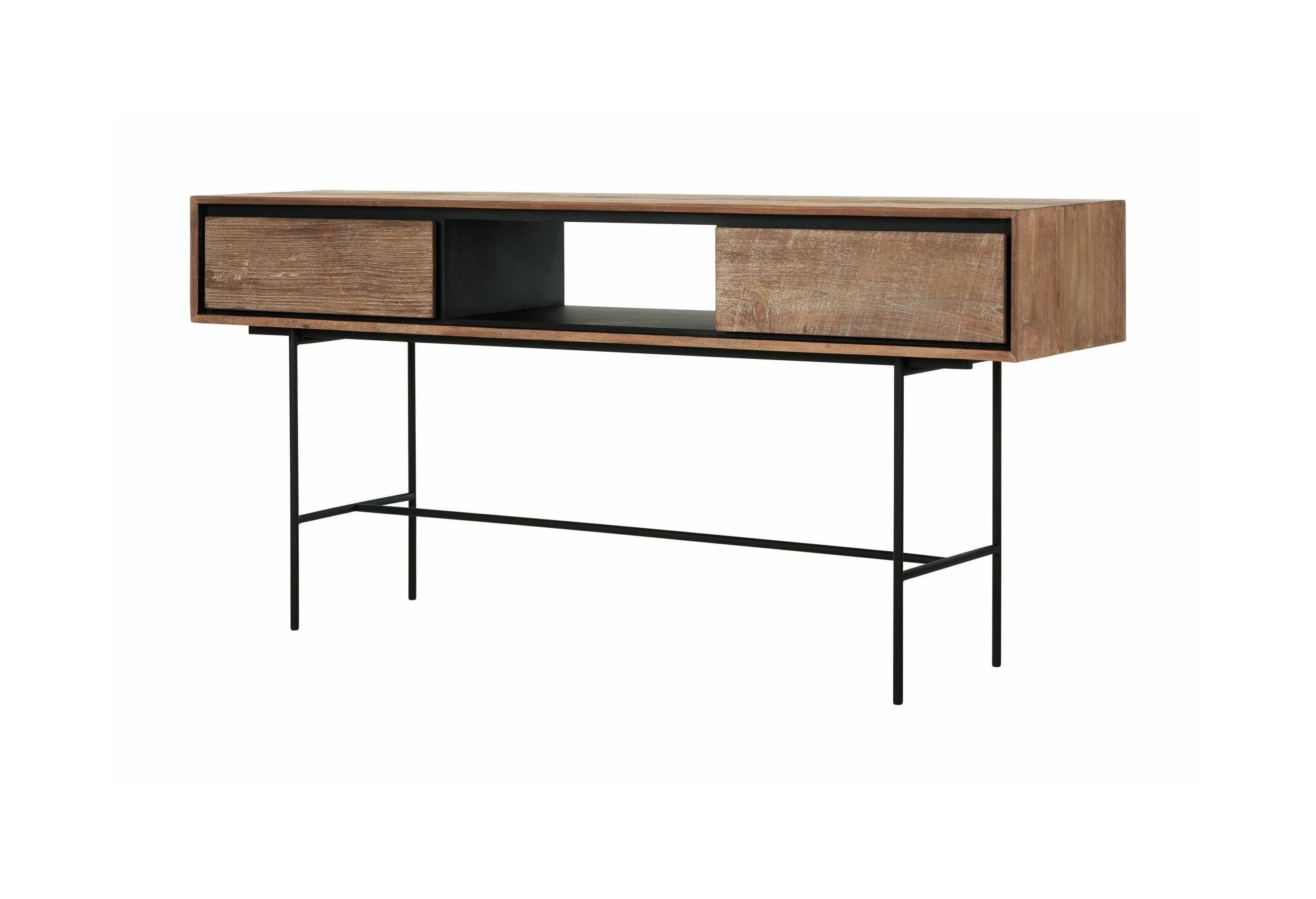DTP Home Metropole Sidetable – Natuurlijk Teakhout met Metalen Pootjes