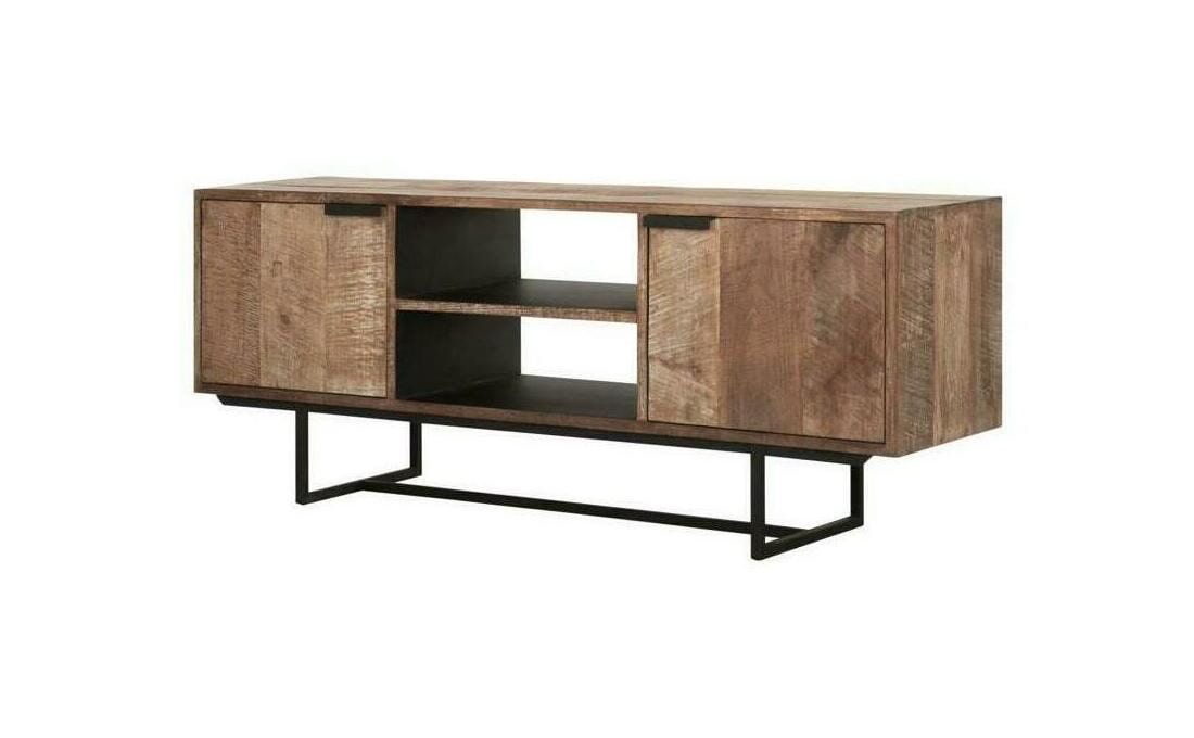 DTP Home Odeon TV‑meubel in gerecycled teakhout – 150 cm, stijlvol zwart frame