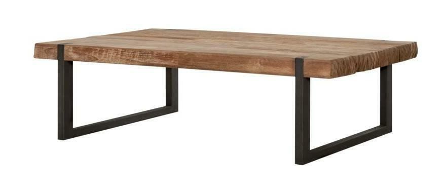DTP Home Salontafel Beam – Strakke teakhouten tafel met metalen frame (120 × 80 cm)