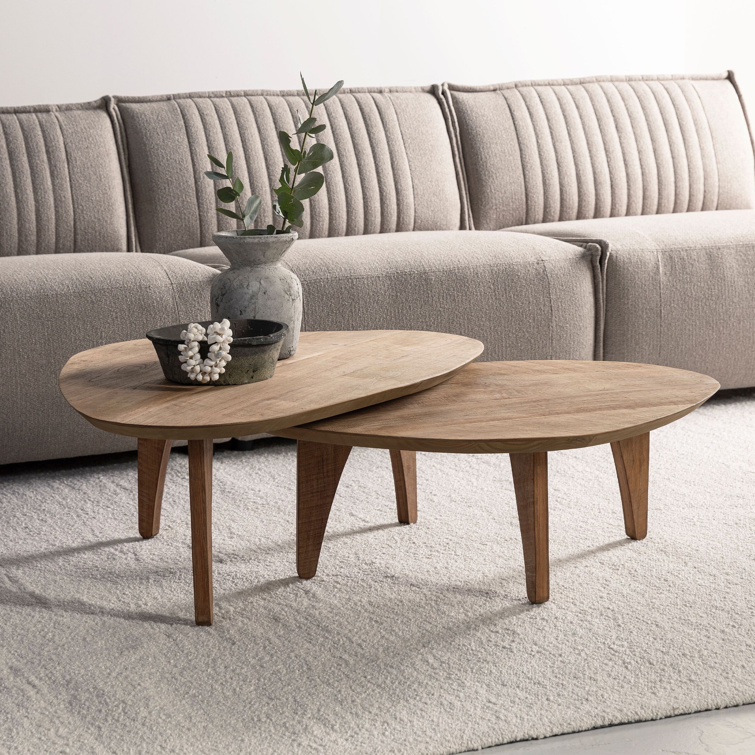 DTP Home Salontafel Bliss – Stijlvolle set van gerecycled teakhout (100 × 70 cm)