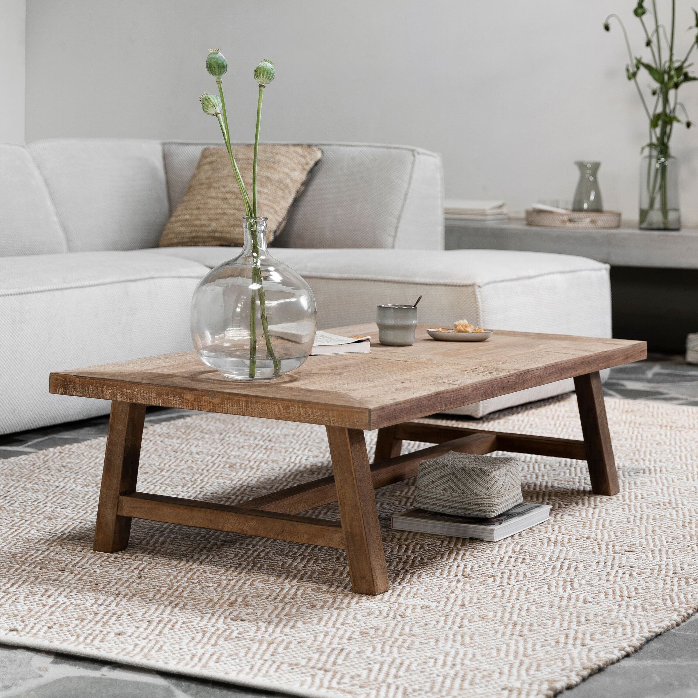 DTP Home Salontafel Monastery – Natuurlijke teak 130 × 70 cm voor een warme woonkamer