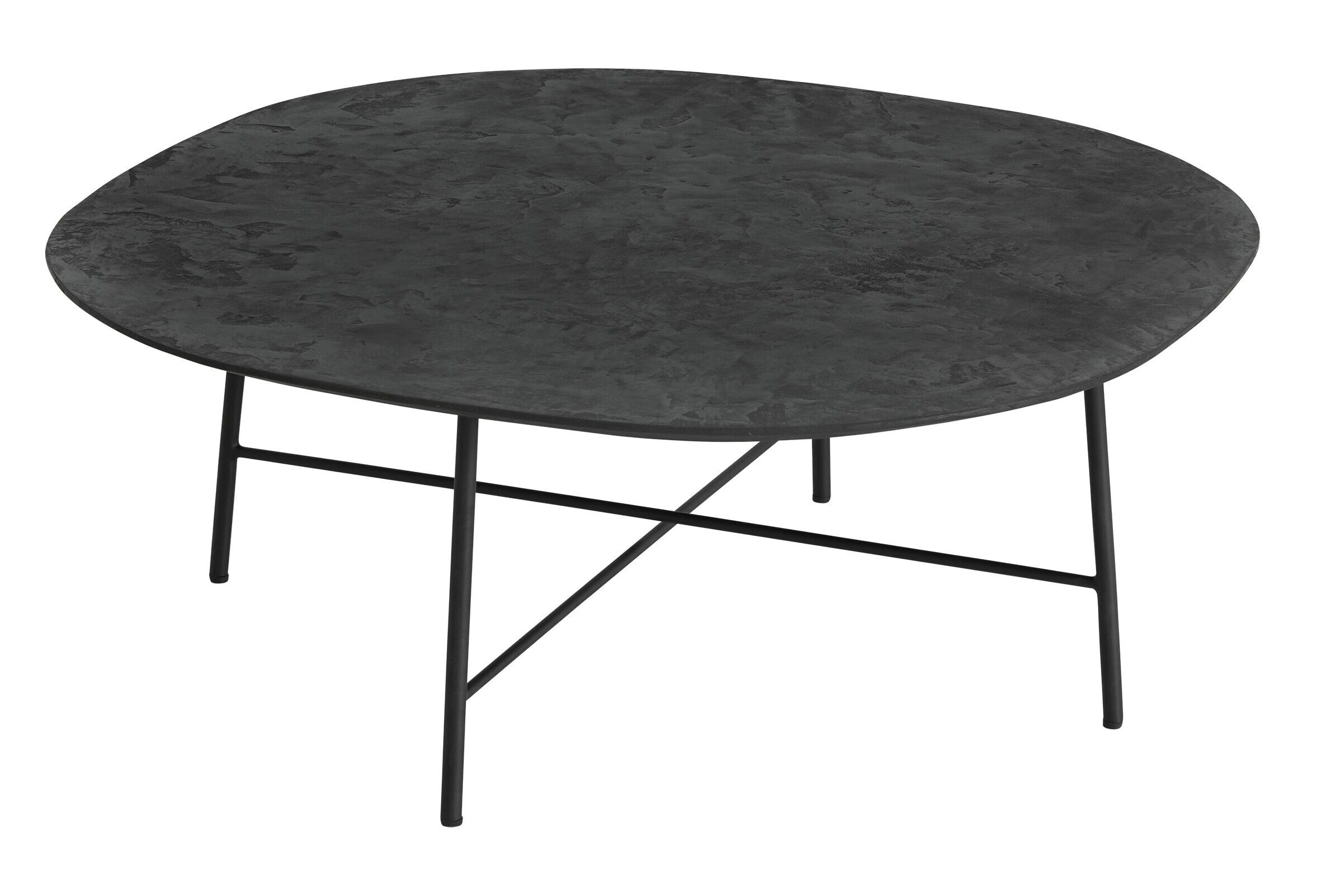 DTP Home Semi‑Ronde Salontafel Soho – Moderne betonlook in zwart, 90 cm
