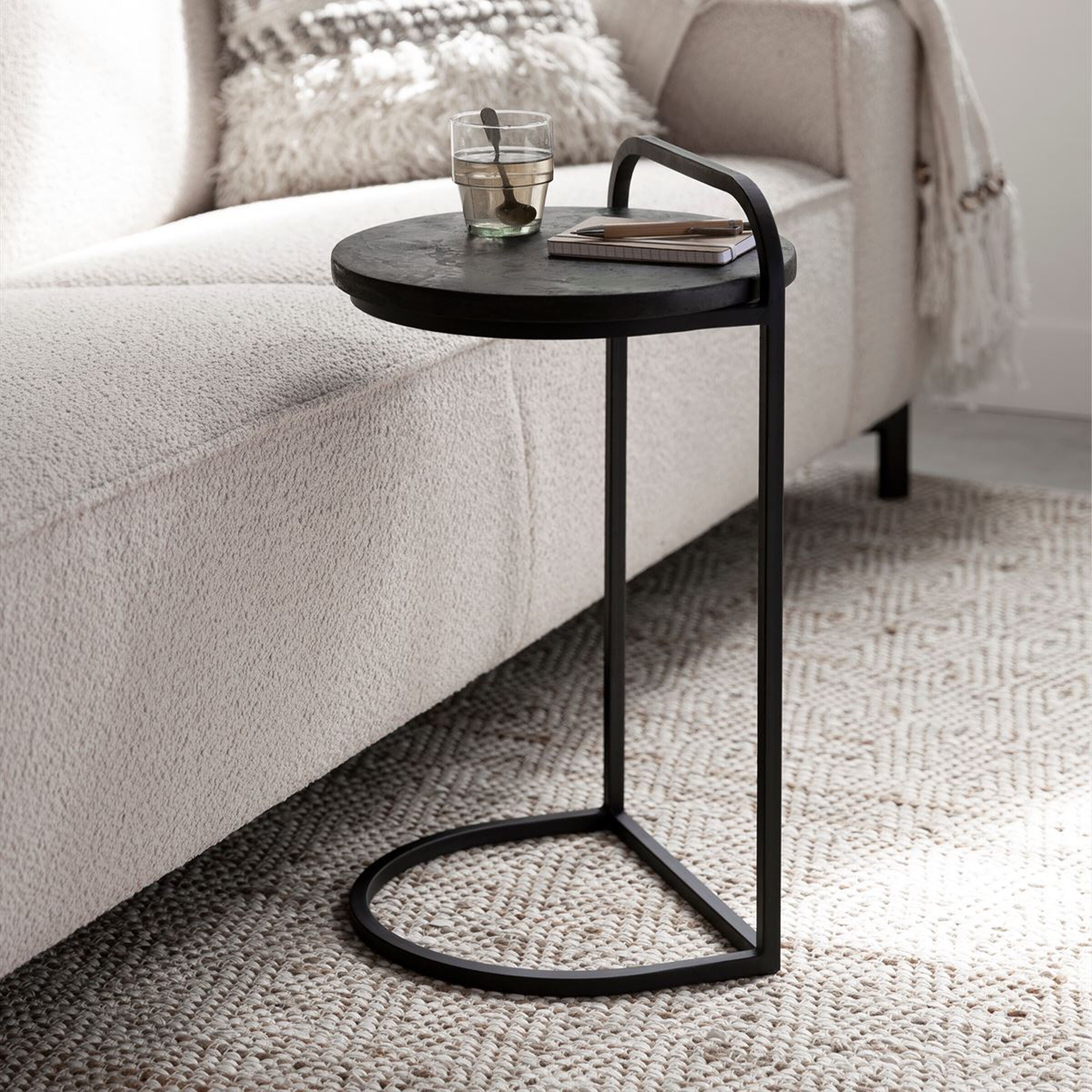 DTP Home Soho Laptoptafel – Compact Rond Model in Betonlook